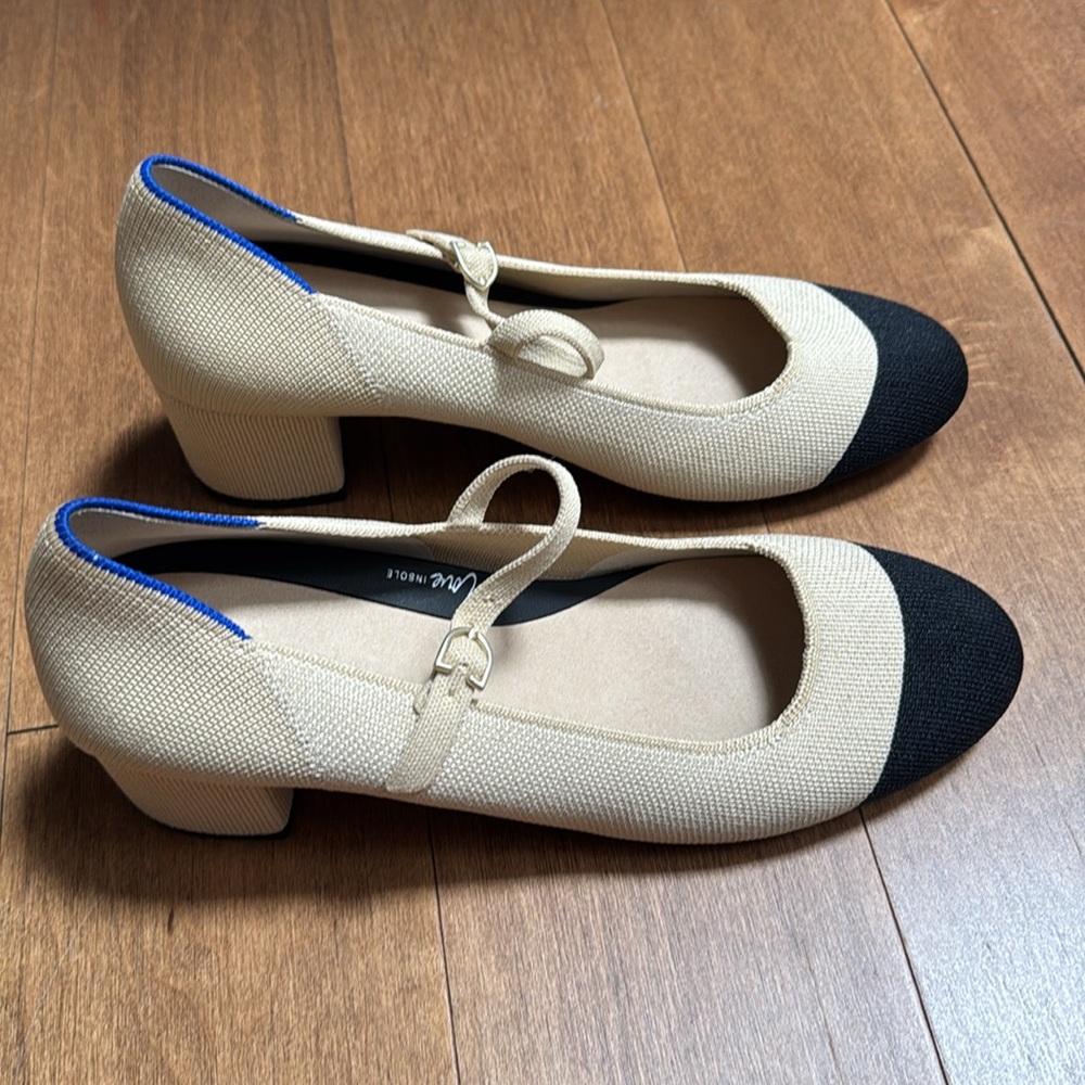 Worn Once! Rothy’s Mary Jane Heel - Cream Captoe